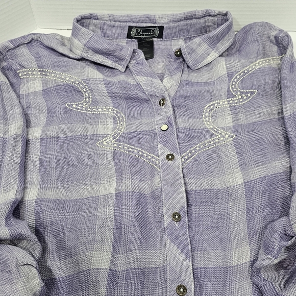 Shyanne Western Shirt Women's Sz XXL Purple Long Sleeve Cowgirl - Picture 6 of 10